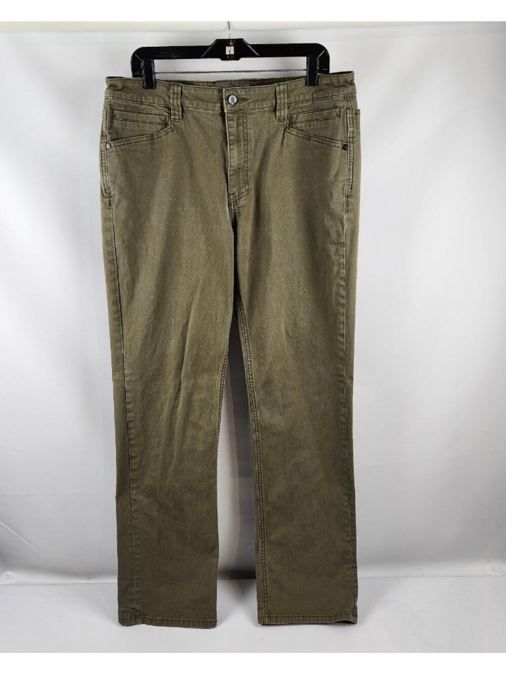 LAPG Pants Mens 36x33 Terrain Flex Straight Fit Twill Green Chino Work Gear